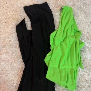 Black and Green scarf top